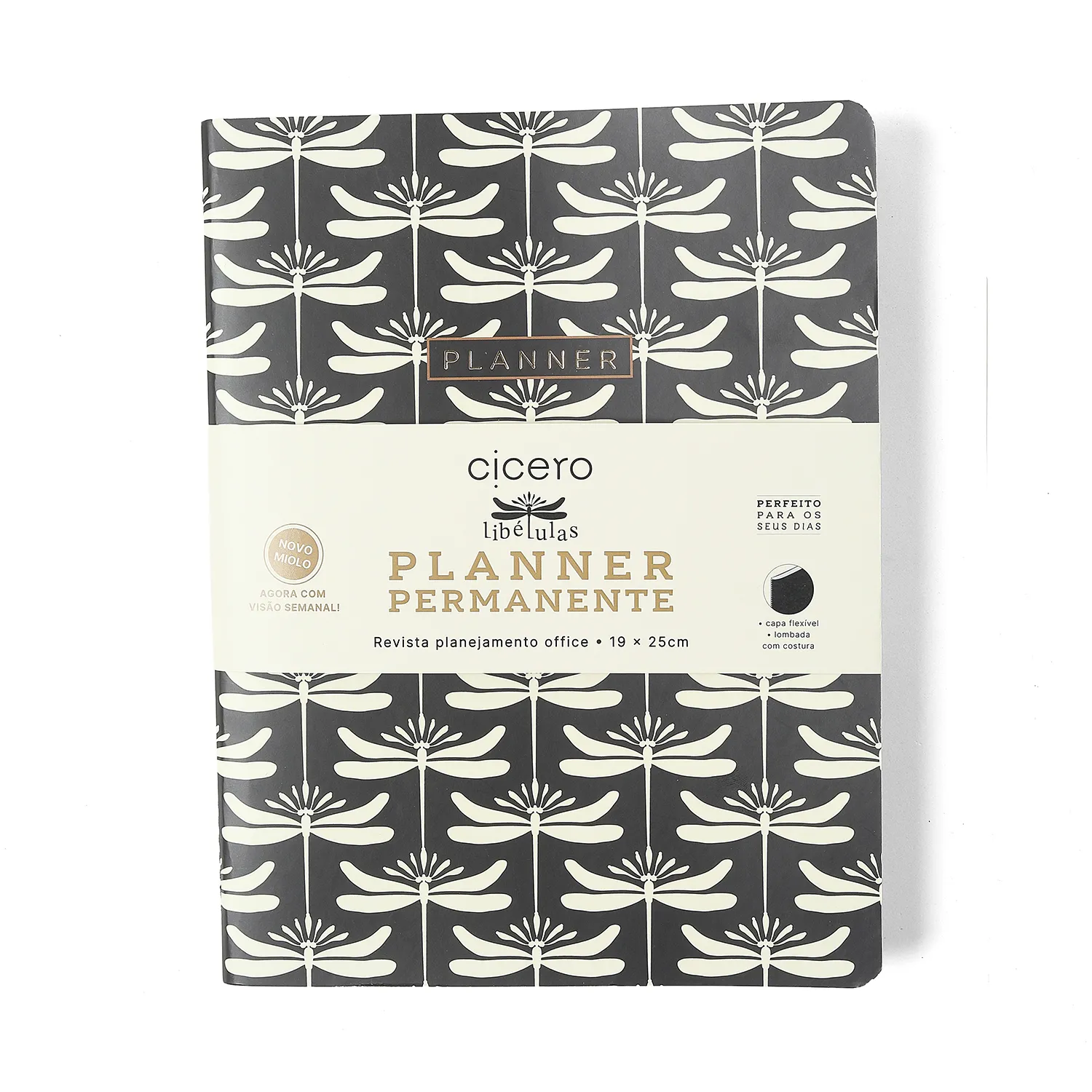 Planner Permanente Revista Planejamento Libélulas Mensal 19x25 Preto