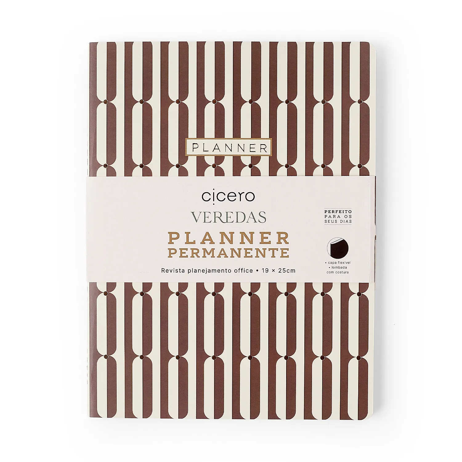 Planner Permanente Revista Planejamento Veredas Mensal 19x25 Marrom