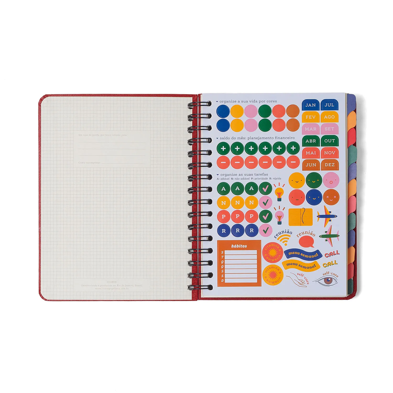 Planner Permanente Wire-O Lagoa Semanal Notas A5 Pedalinho