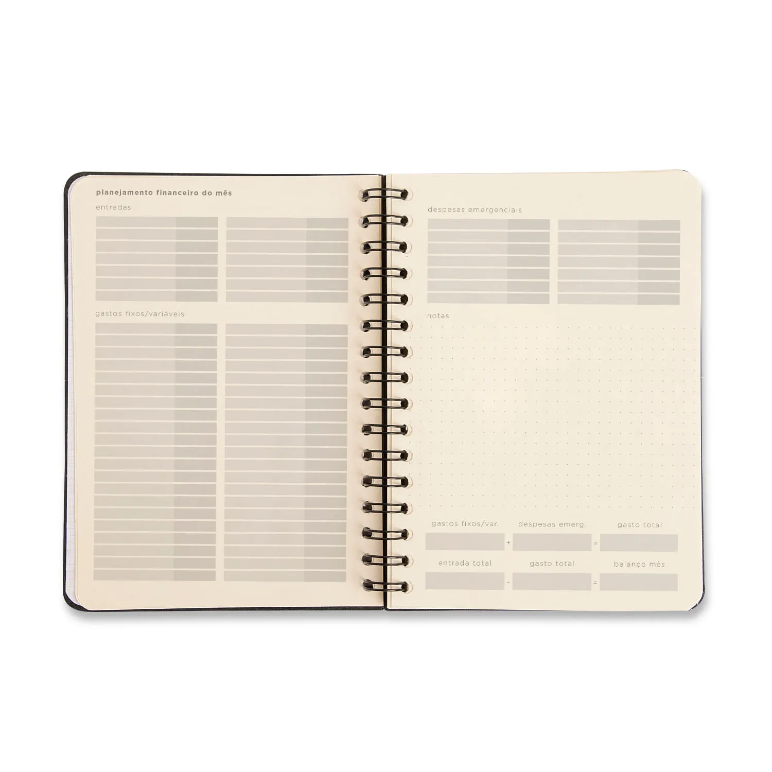 Planner Permanente Wire-O Litoral Financeiro A5 Revoada Off White