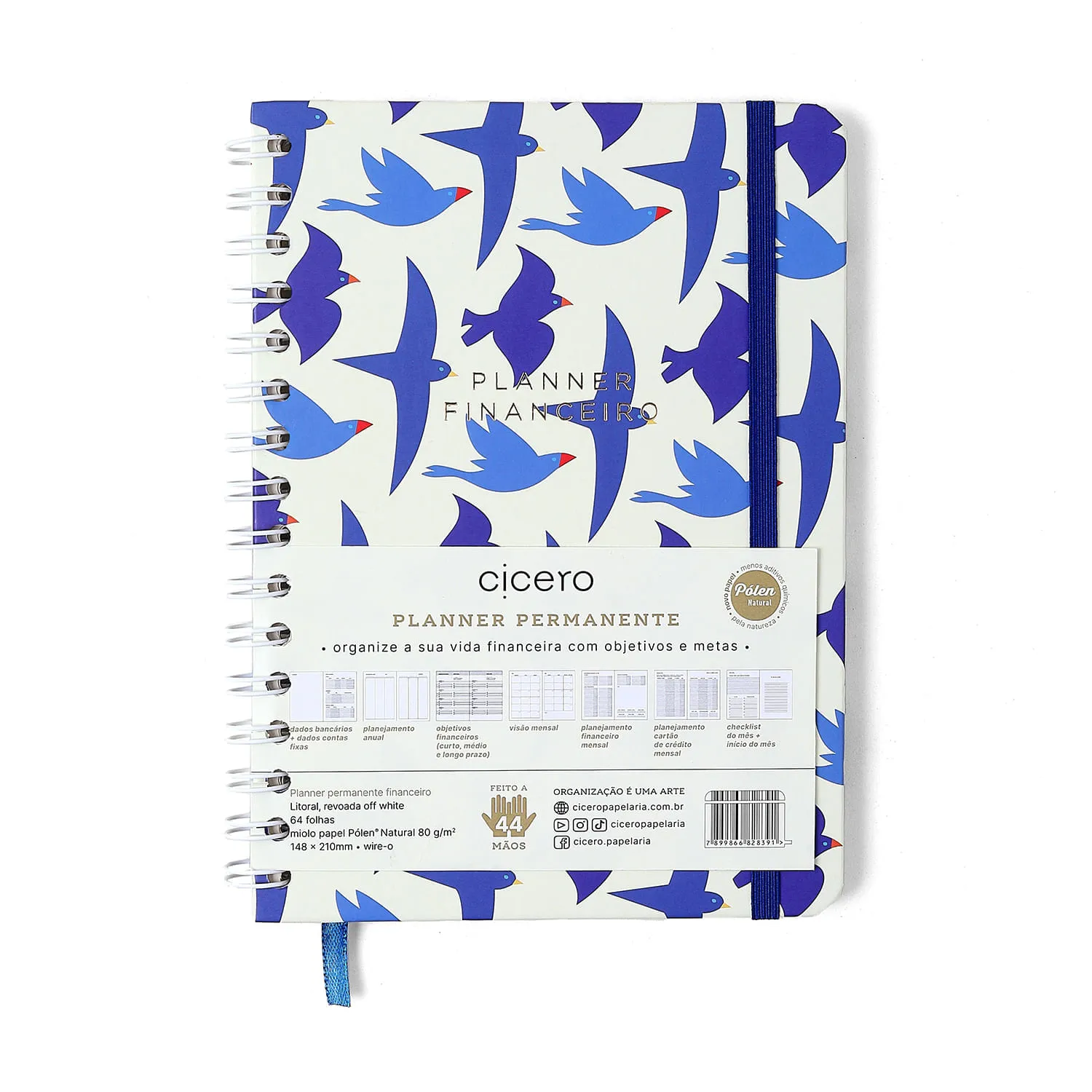 Planner Permanente Wire-O Litoral Financeiro A5 Revoada Off White