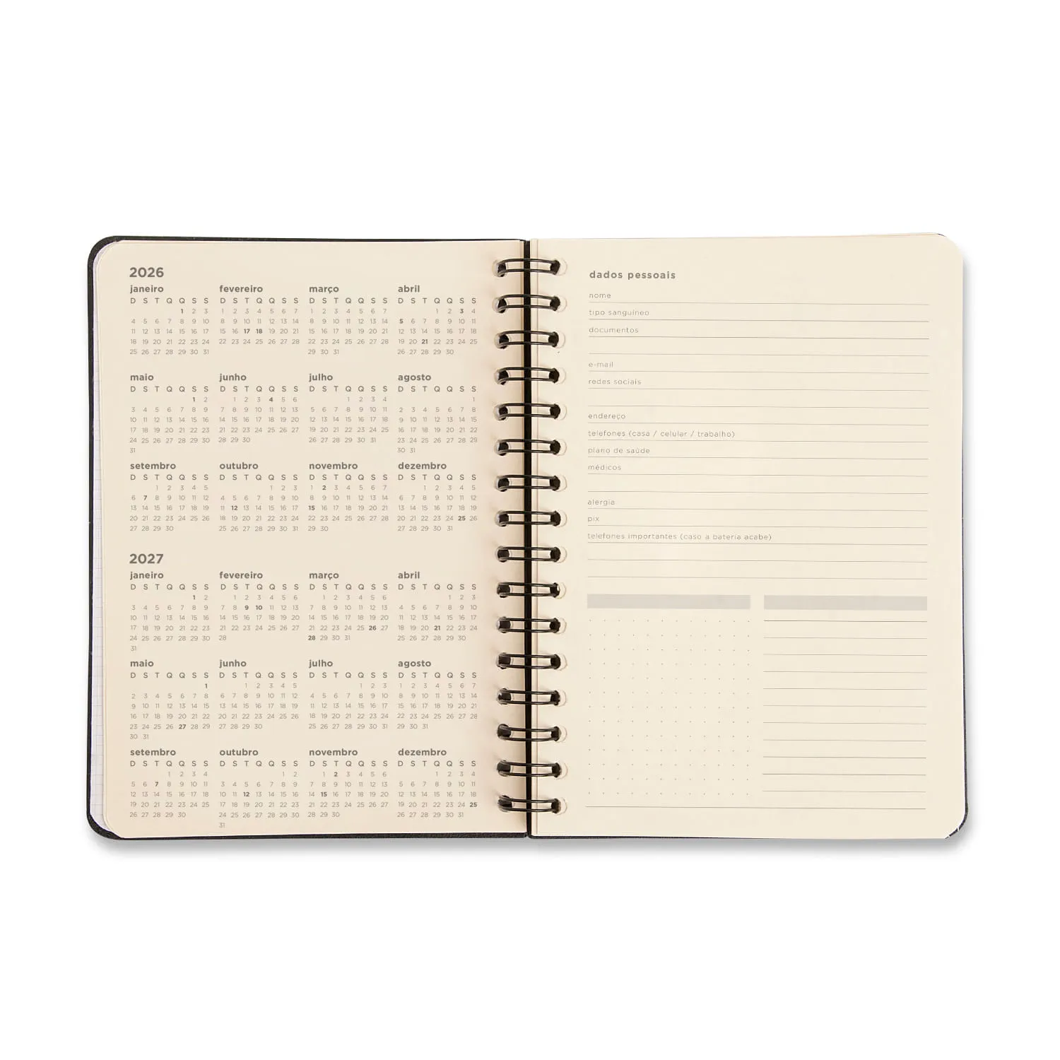 Planner Permanente Wire-O Litoral Financeiro A5 Revoada Off White