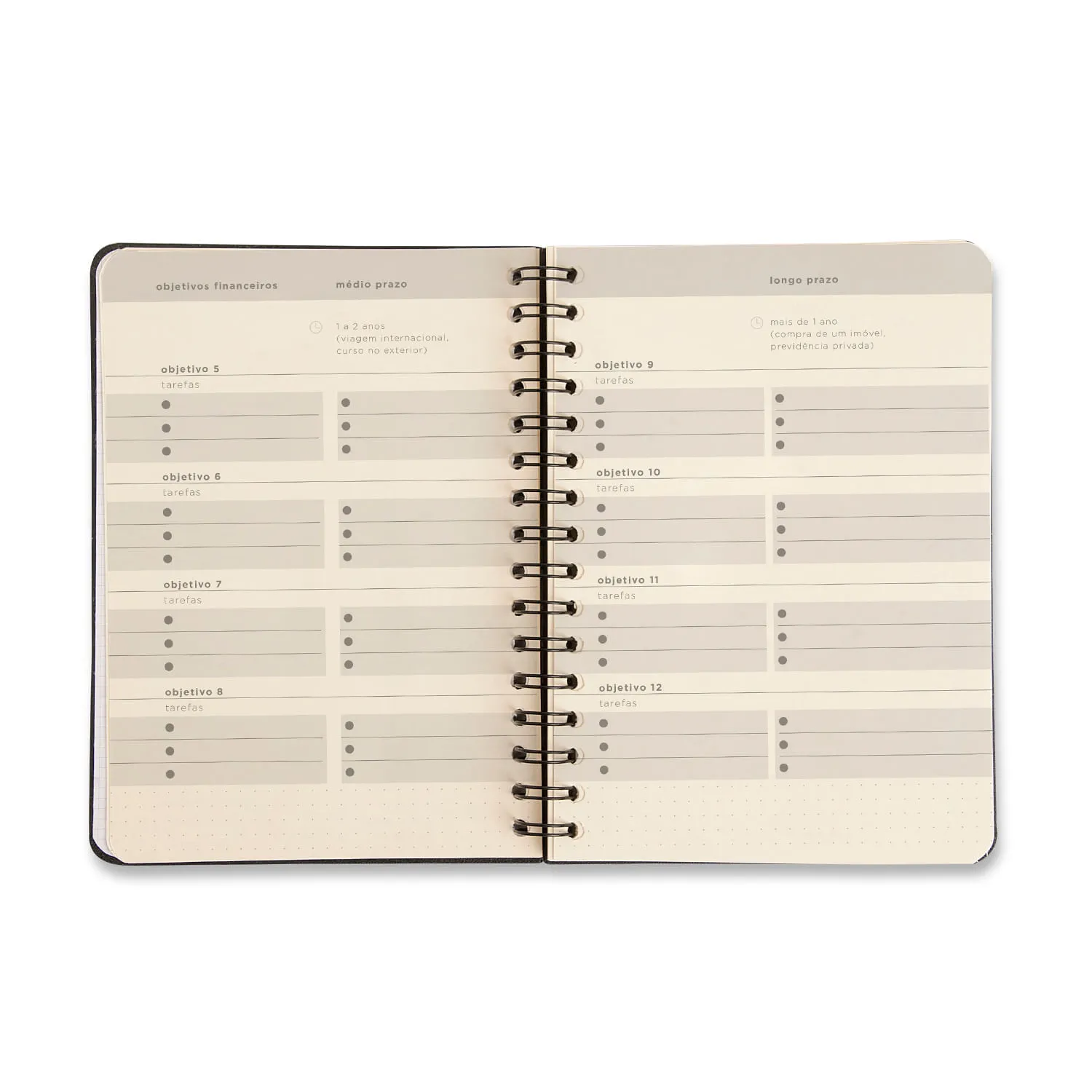 Planner Permanente Wire-O Litoral Financeiro A5 Revoada Off White