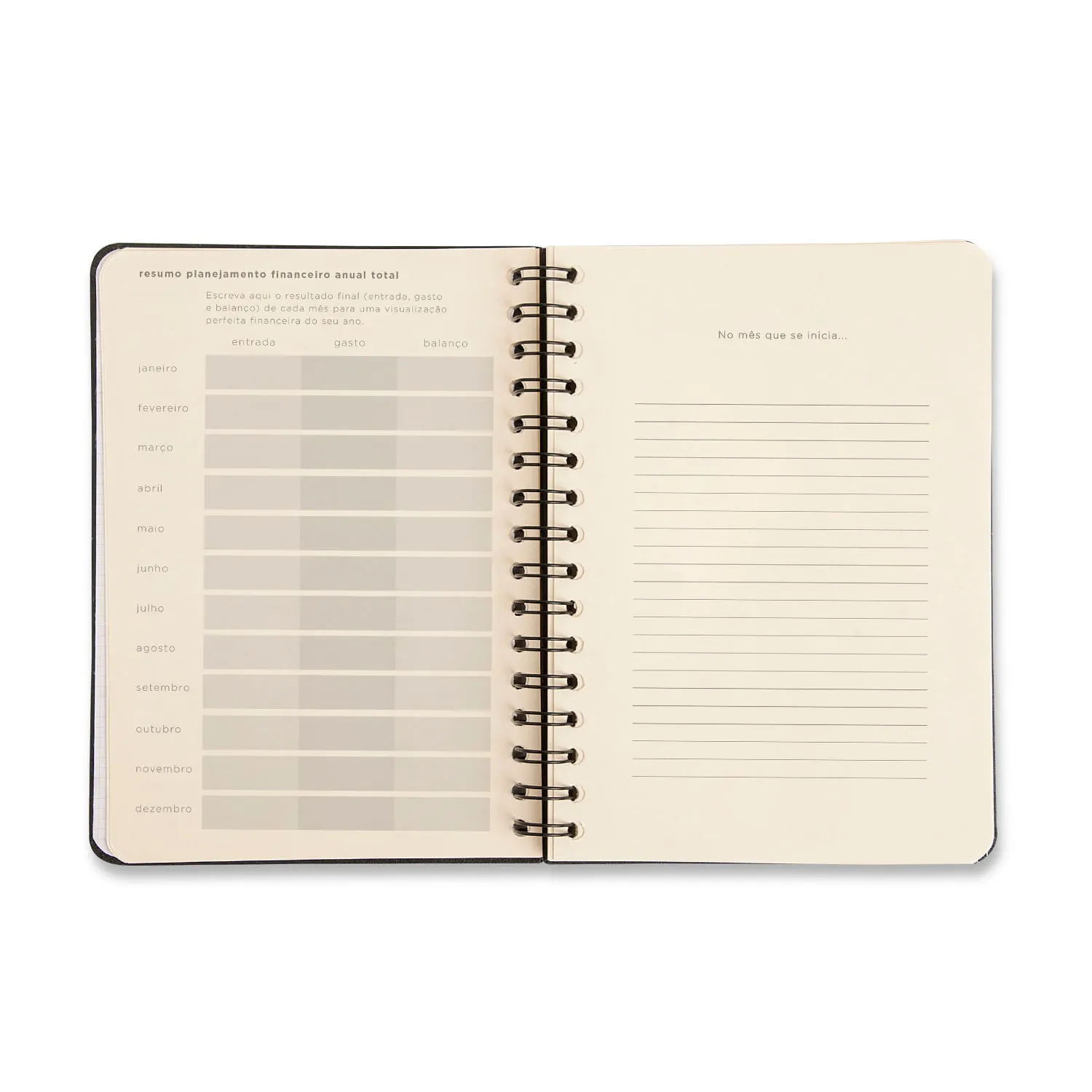 Planner Permanente Wire-O Litoral Financeiro A5 Revoada Off White