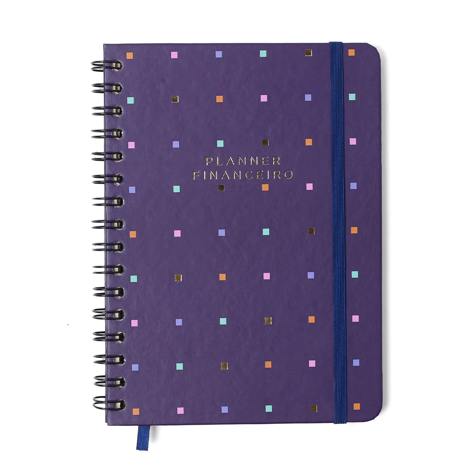 Planner Permanente Wire-o Bossa Nova Financeiro A5 Pontos Azul