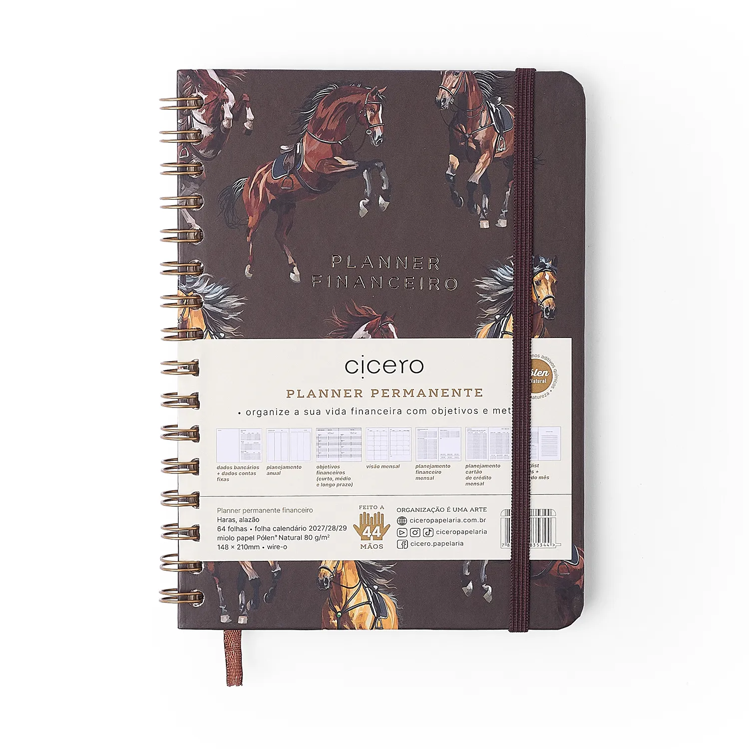 Planner Permanente Wire-o Haras Financeiro A5 Alazão