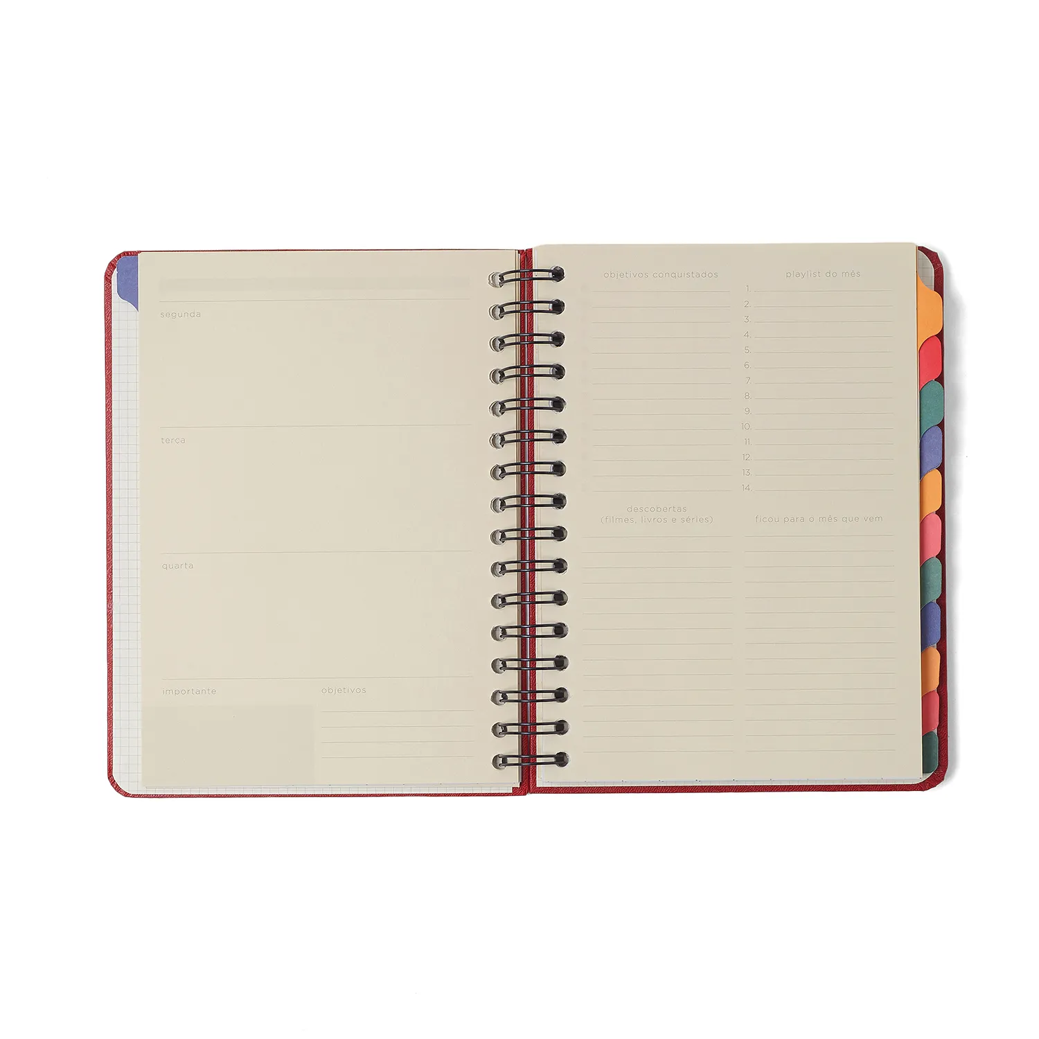 Planner Permanente Wire-o Jardim Semanal Notas A5 Off White