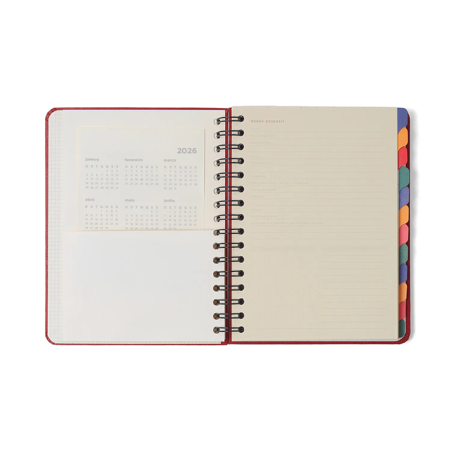 Planner Permanente Wire-o Jardim Semanal Notas A5 Off White
