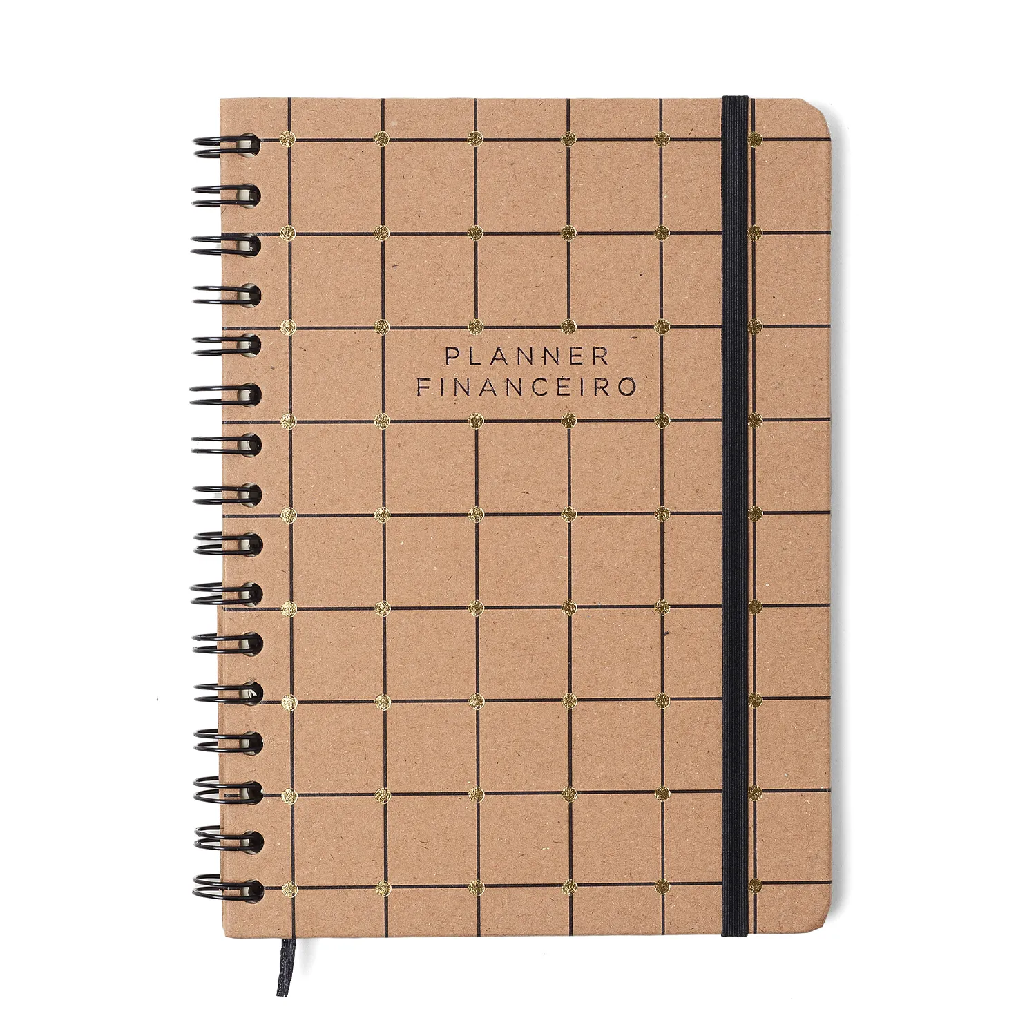 Planner Permanente Wire-o Kraft Financeiro A5 Linha e Ponto