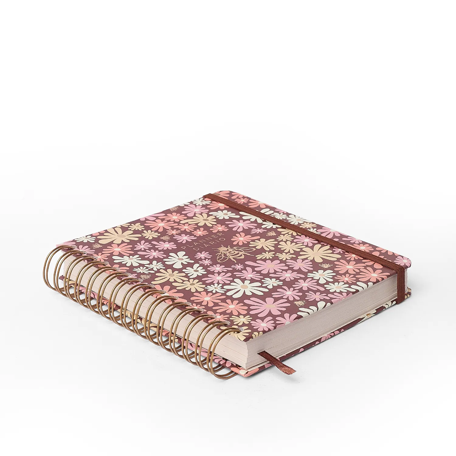 Planner Permanente Wire-o Melissa Diário 17x19,5 Mini Bloomy Chocolate