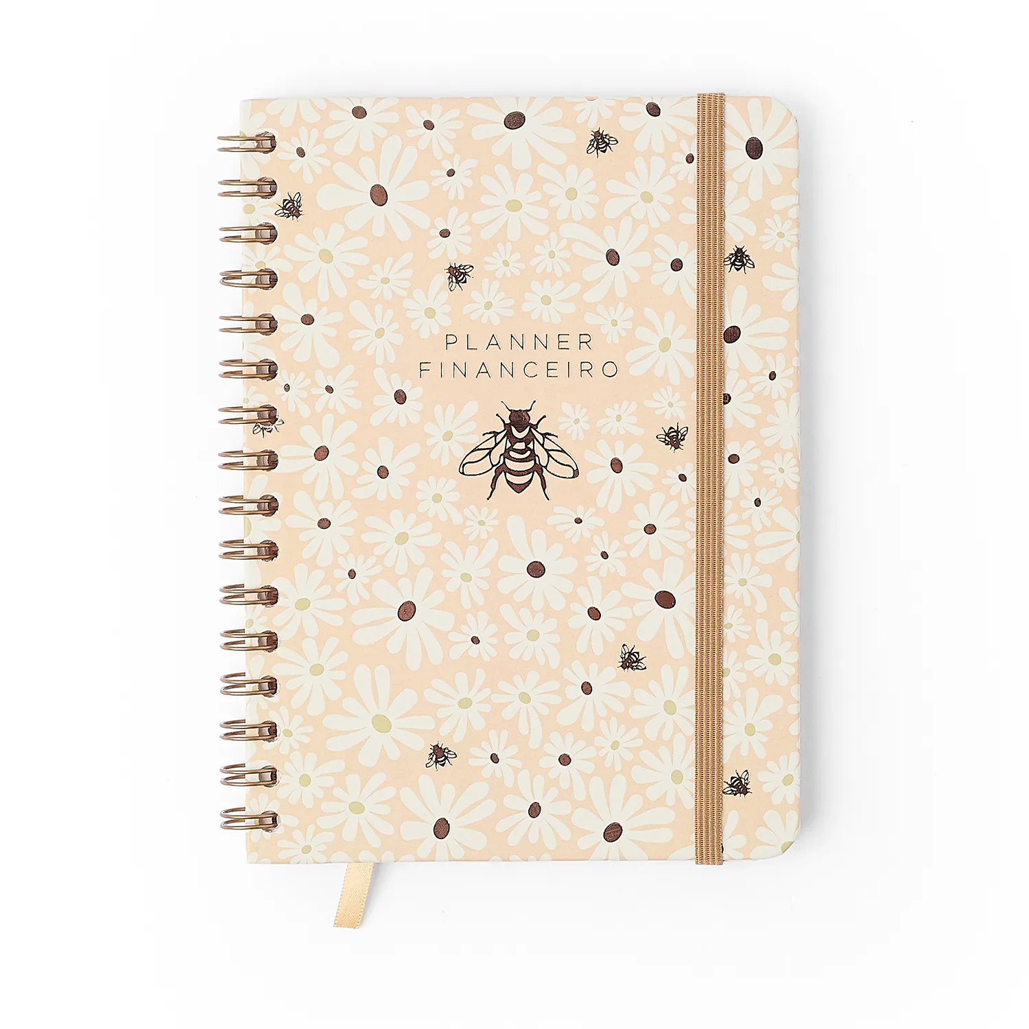 Planner Permanente Wire-o Melissa Financeiro A5 Mini Bloomy Manteiga