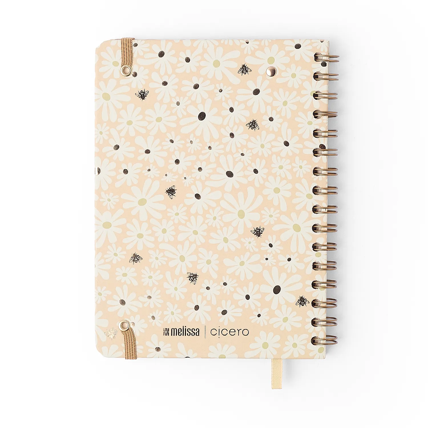 Planner Permanente Wire-o Melissa Financeiro A5 Mini Bloomy Manteiga
