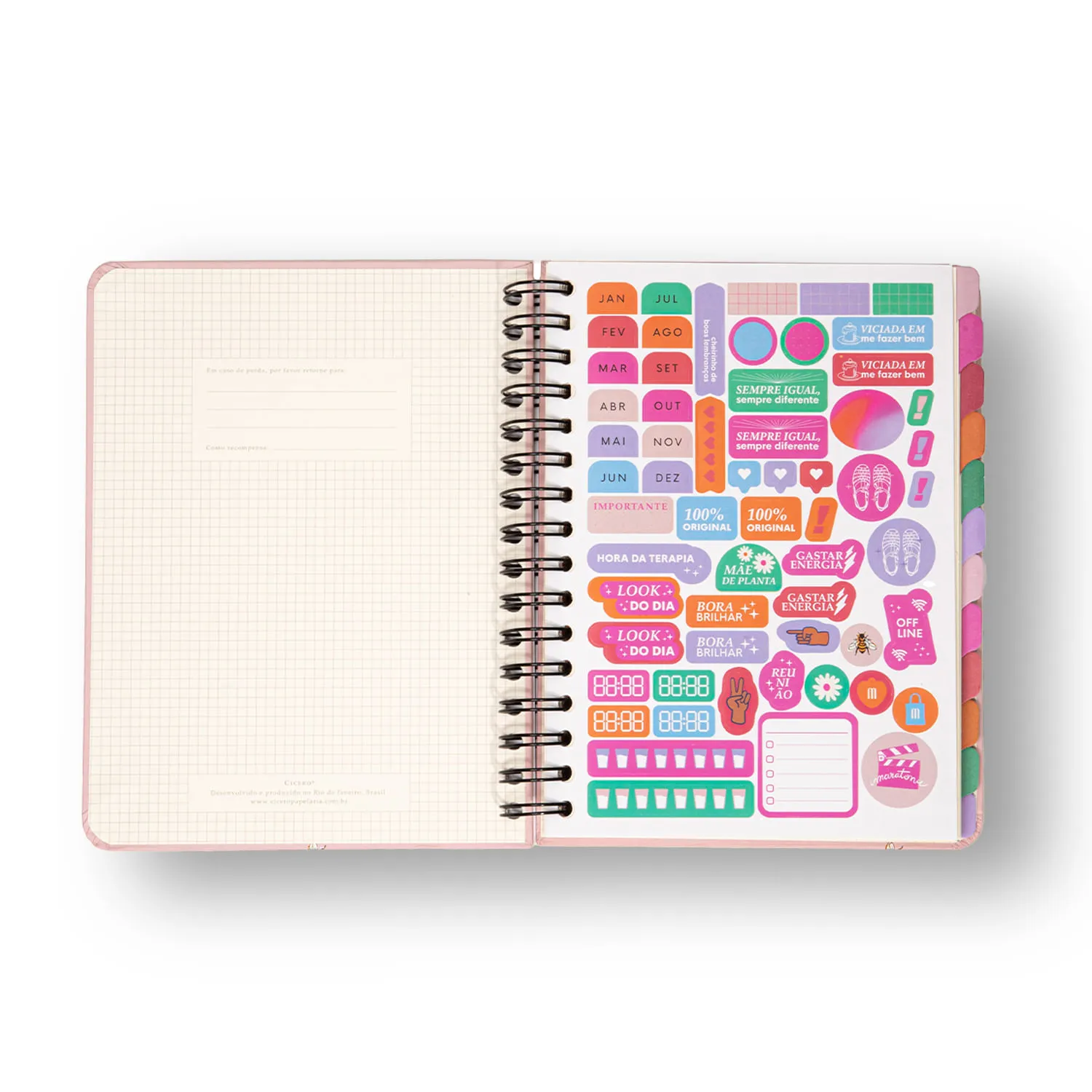 Planner Permanente Wire-o Melissa Semanal Notas A5 Favo de Abelhas