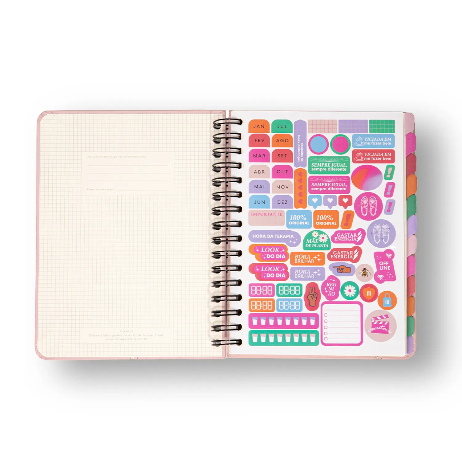 Planner Permanente Wire-o Melissa Semanal Notas A5 Pink Bloomy