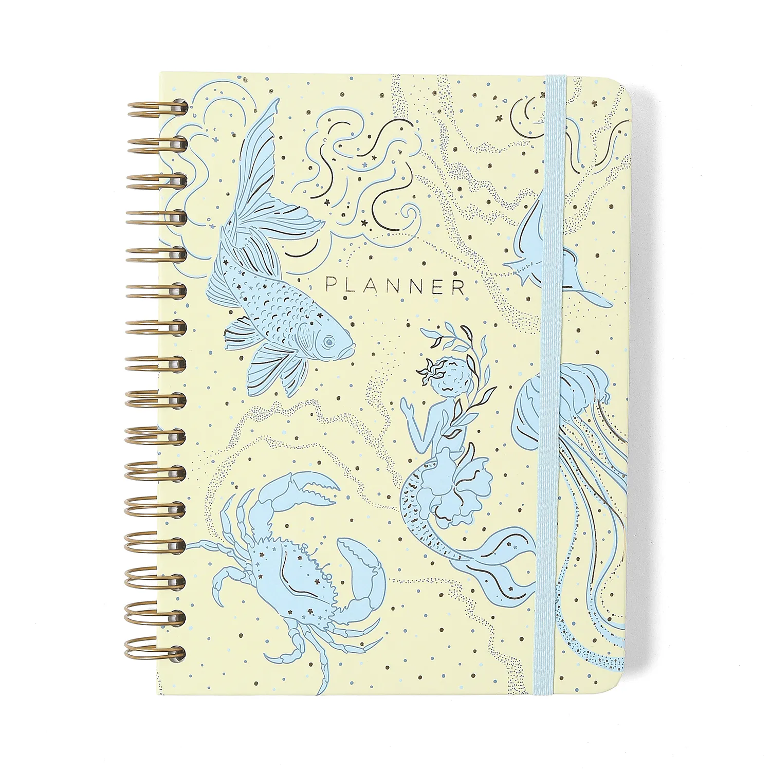 Planner Permanente Wire-o Origens Semanal Notas A5 Áqua Off White