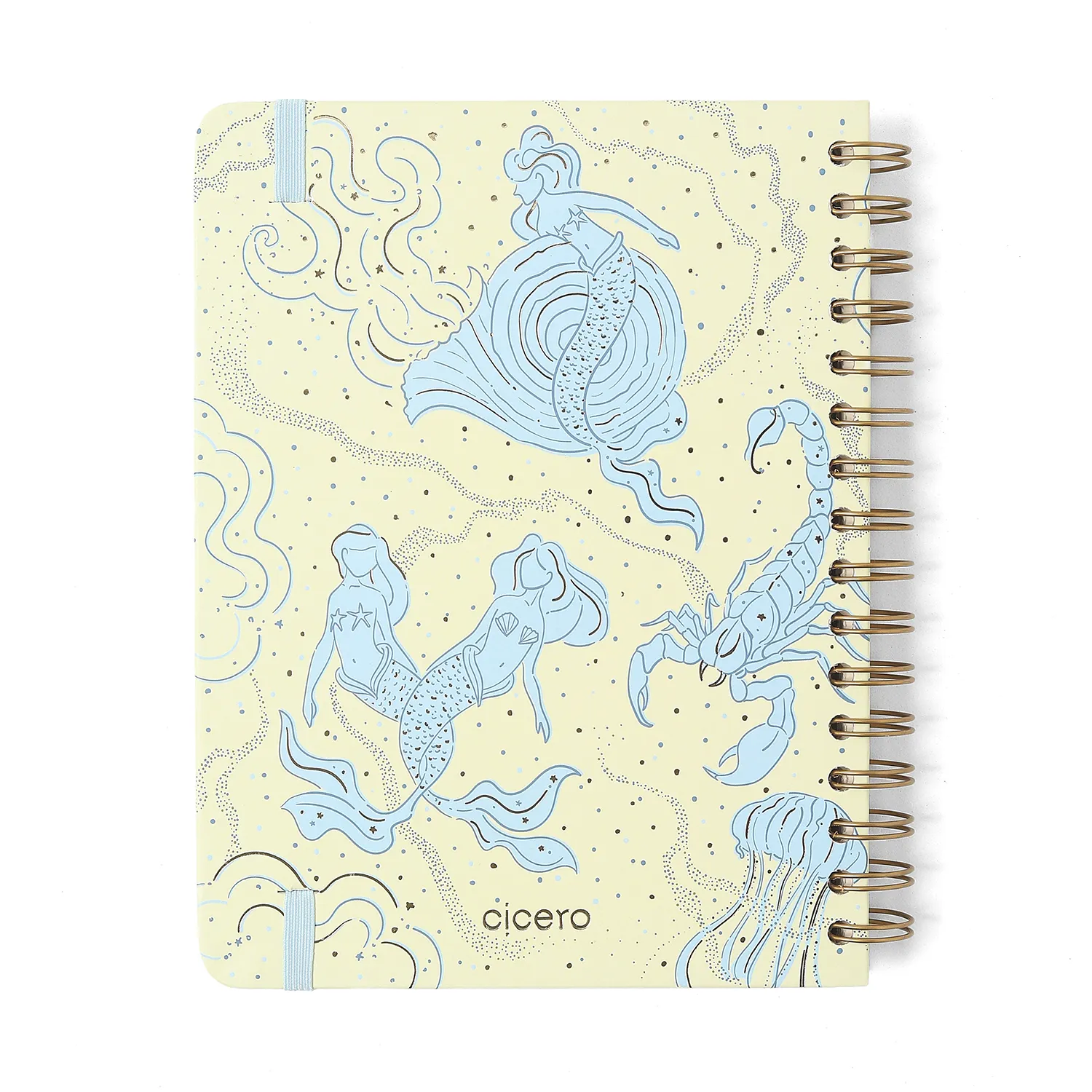 Planner Permanente Wire-o Origens Semanal Notas A5 Áqua Off White