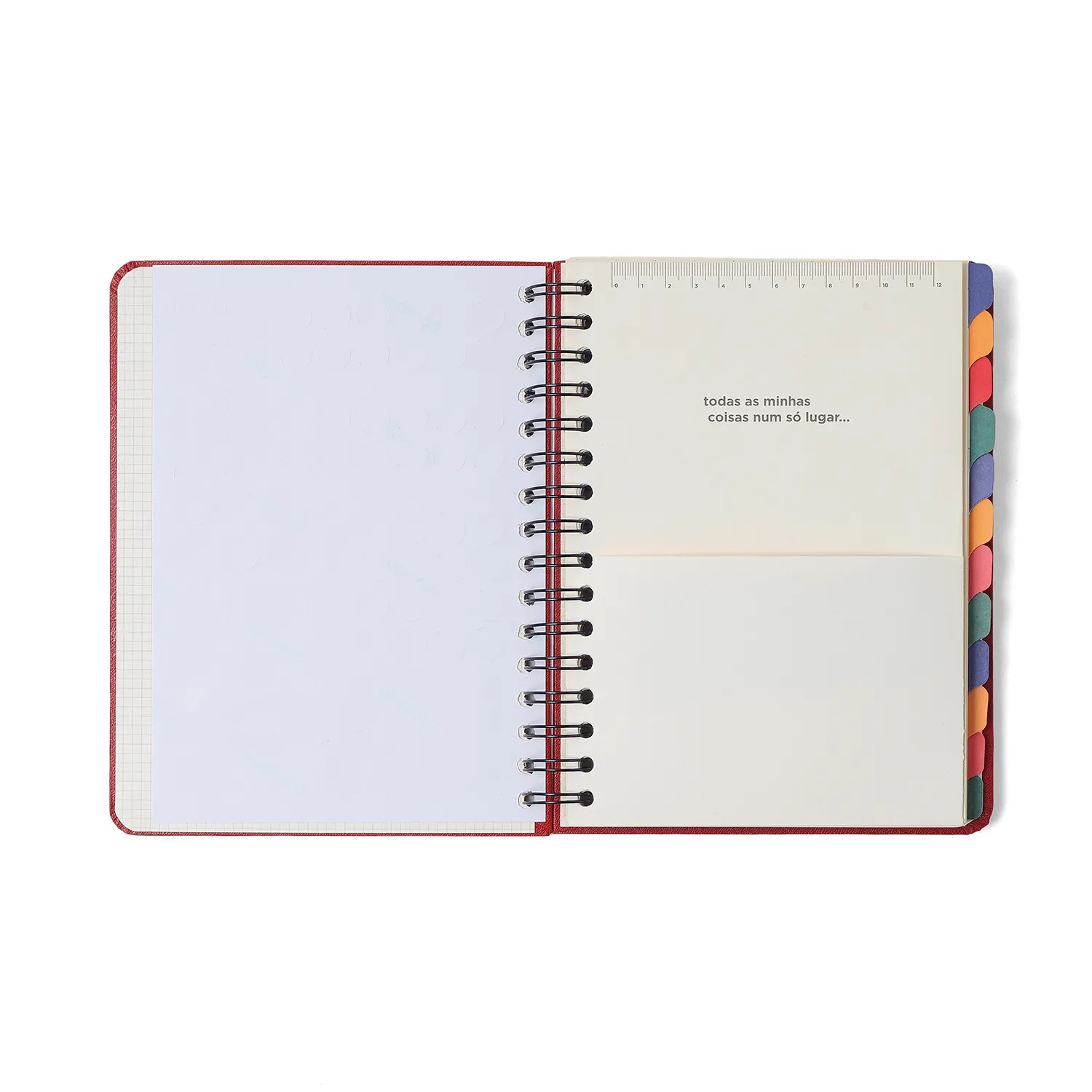 Planner Permanente Wire-o Origens Semanal Notas A5 Áqua Off White
