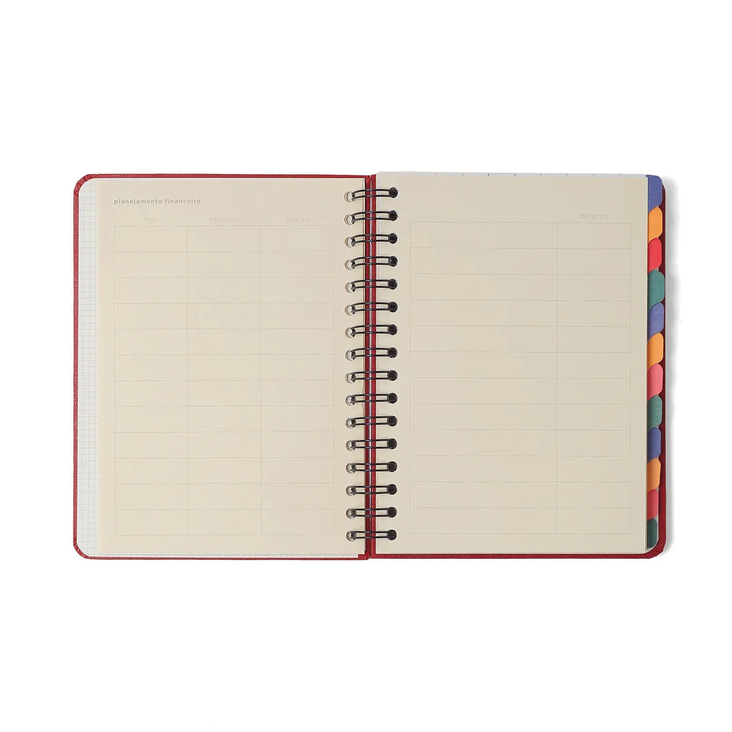 Planner Permanente Wire-o Origens Semanal Notas A5 Áqua Off White