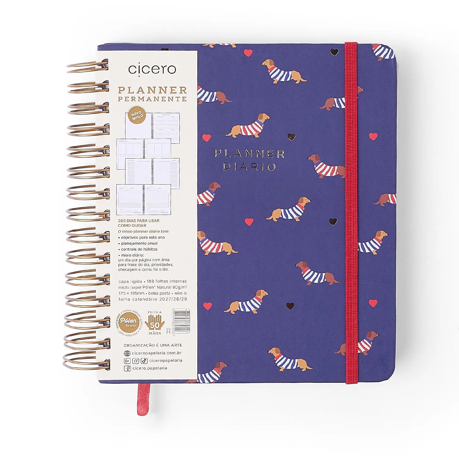 Planner Permanente Wire-o Petit Diário 17x19,5 Amor