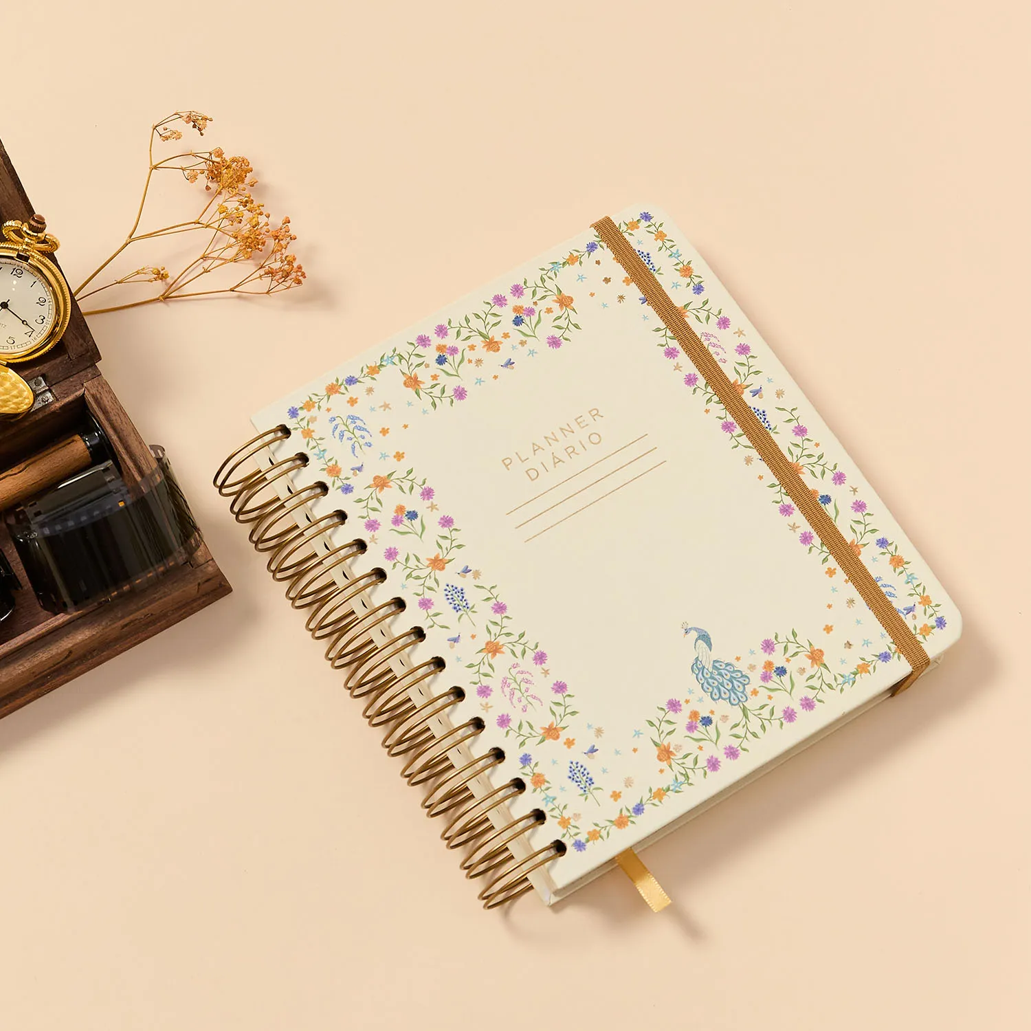 Planner Permanente Wire-o Relicário Diário 17x19,5 Secreto Off White