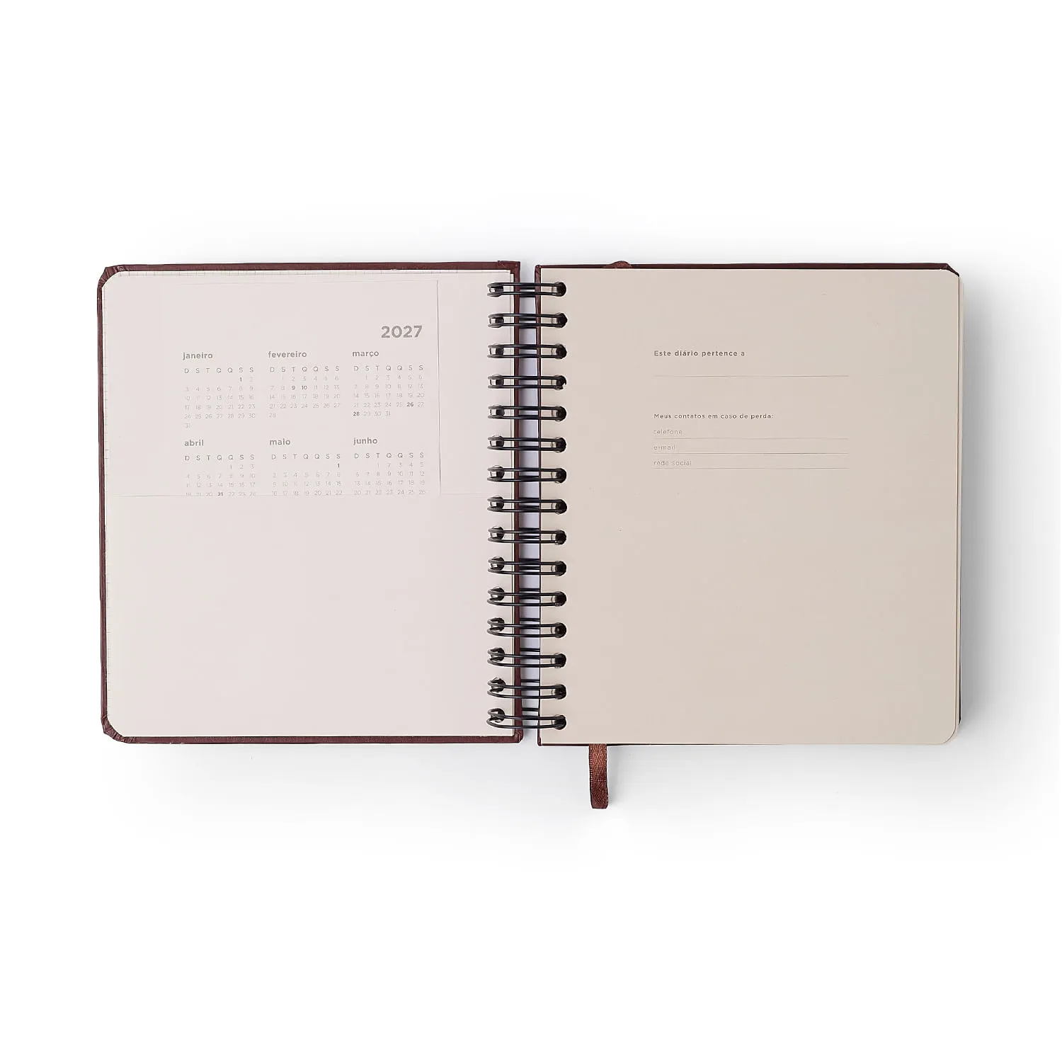Planner Permanente Wire-o Relicário Diário 17x19,5 Secreto Off White