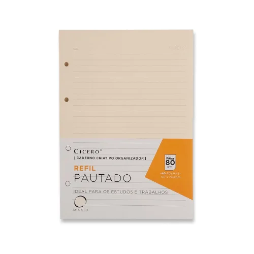 Refil Caderno Argolado 40FLS Polen 80g 17x24 Pautado