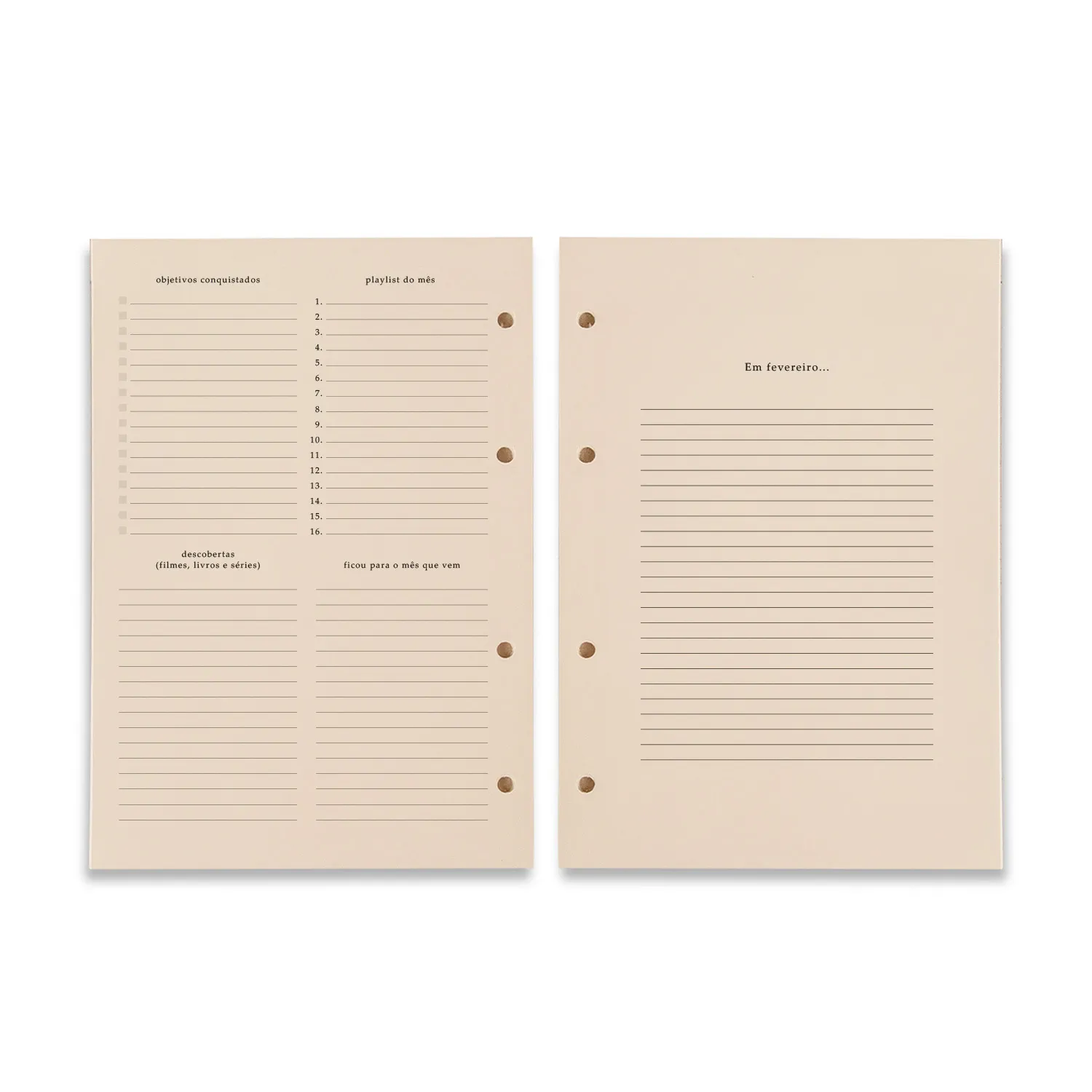 Refil Caderno Criativo Argolado 88 Fls Pólen 80G Agenda Planner 2026 Semanal 17X24