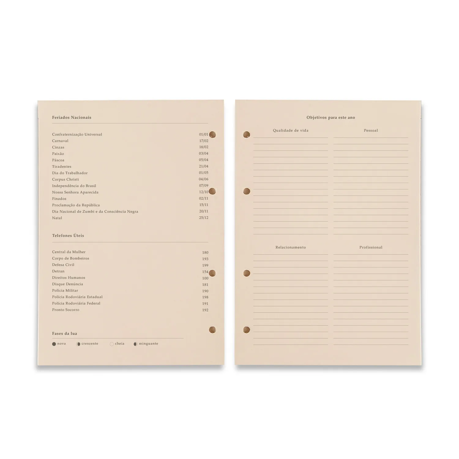 Refil Caderno Criativo Argolado 88 Fls Pólen 80G Agenda Planner 2026 Semanal 17X24