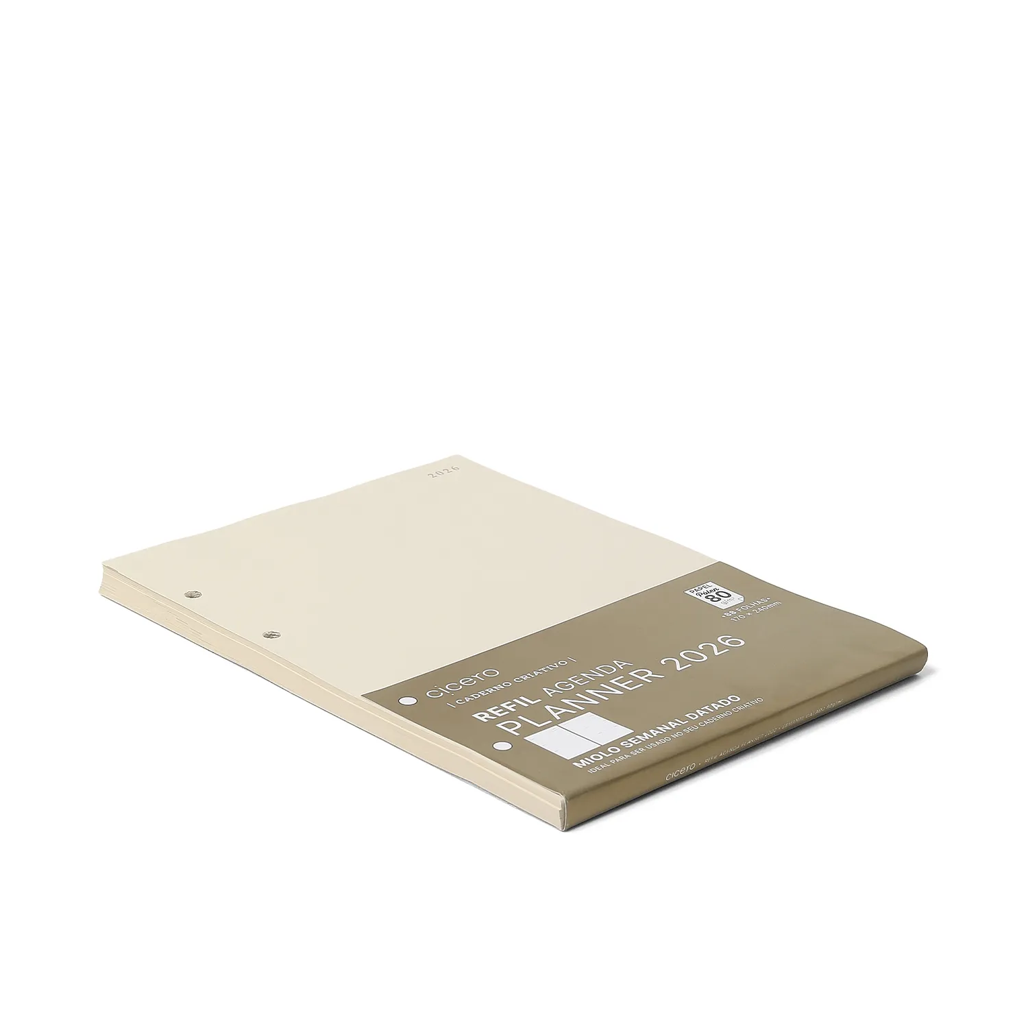 Refil Caderno Criativo Argolado 88 Fls Pólen 80G Agenda Planner 2026 Semanal 17X24