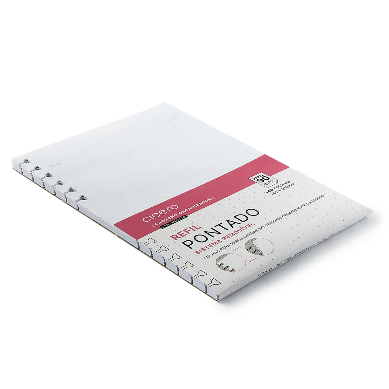 Refil Caderno Organizador 40 Fls Offset 90G Pontado A5