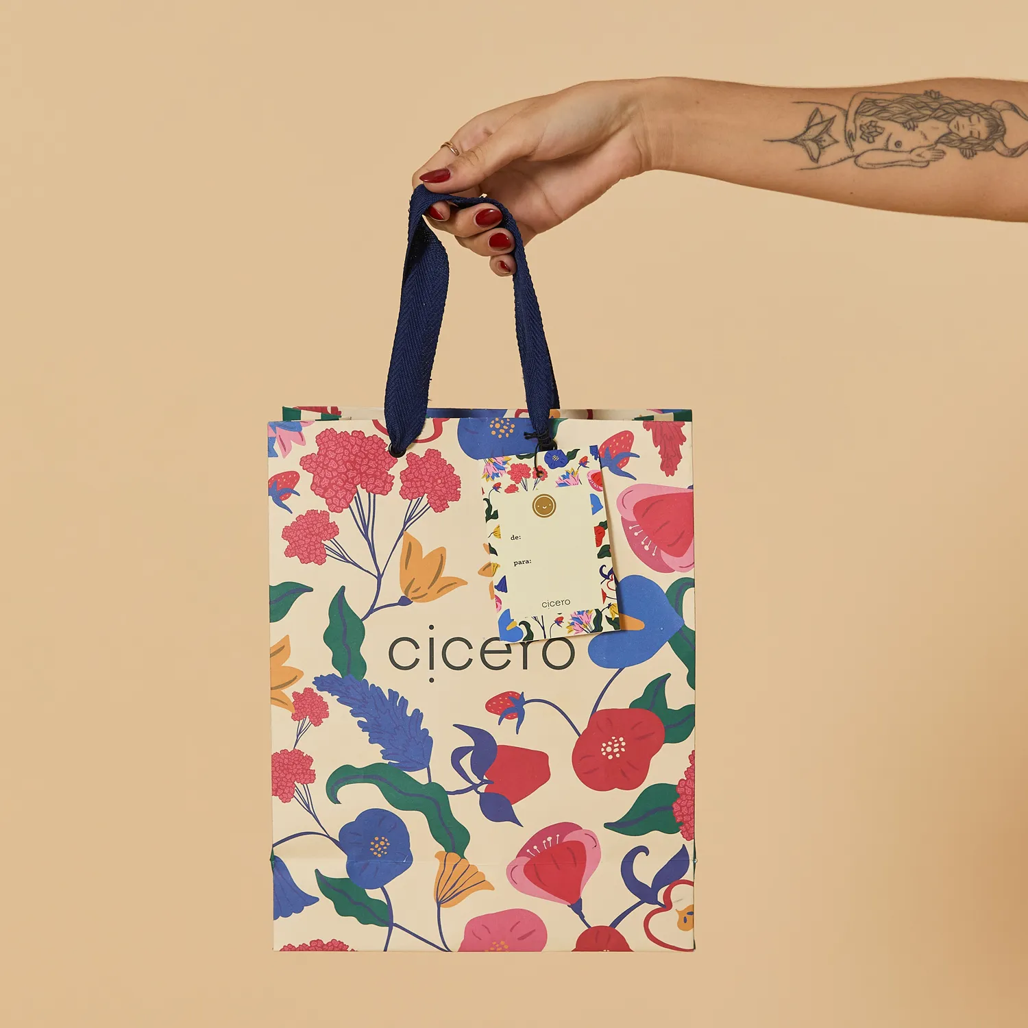 Sacola De Presente P Cicero Doce Florada Off White